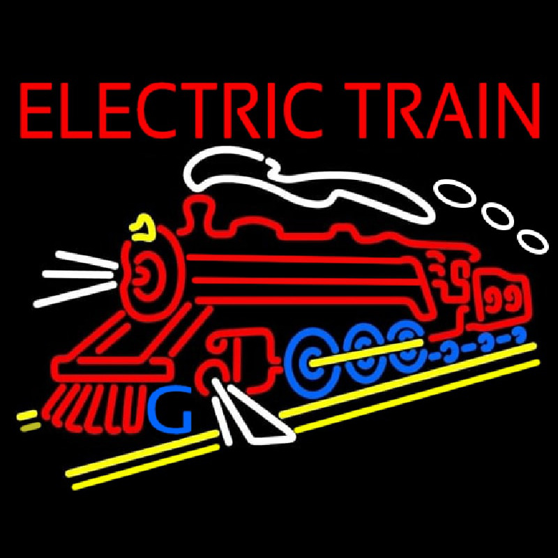 Red Electric Train Logo Enseigne Néon