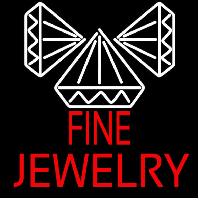Red Fine Jewelry Block Enseigne Néon