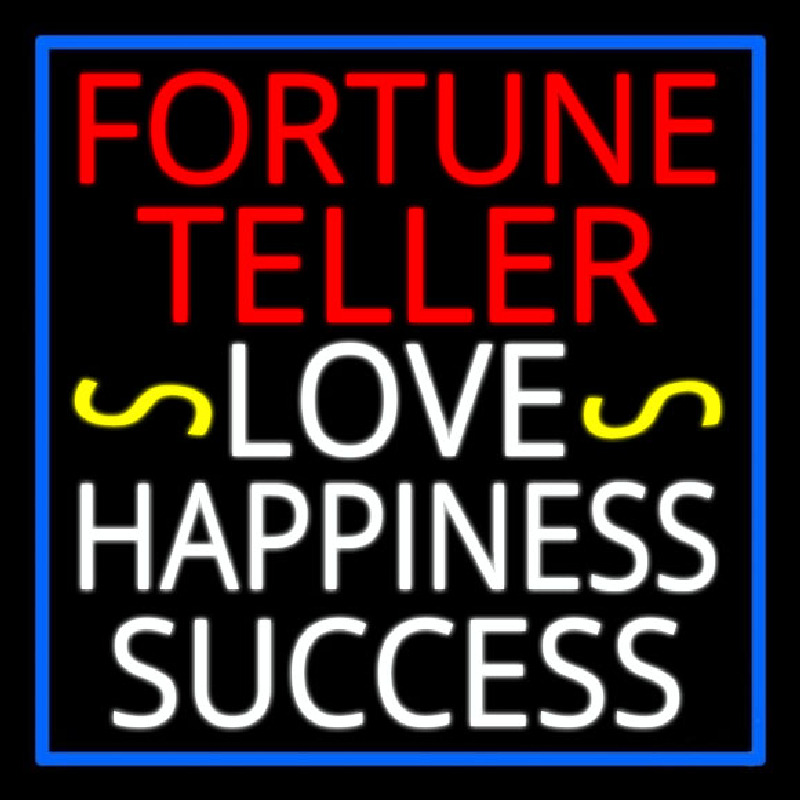 Red Fortune Teller White Love Happiness Success Enseigne Néon