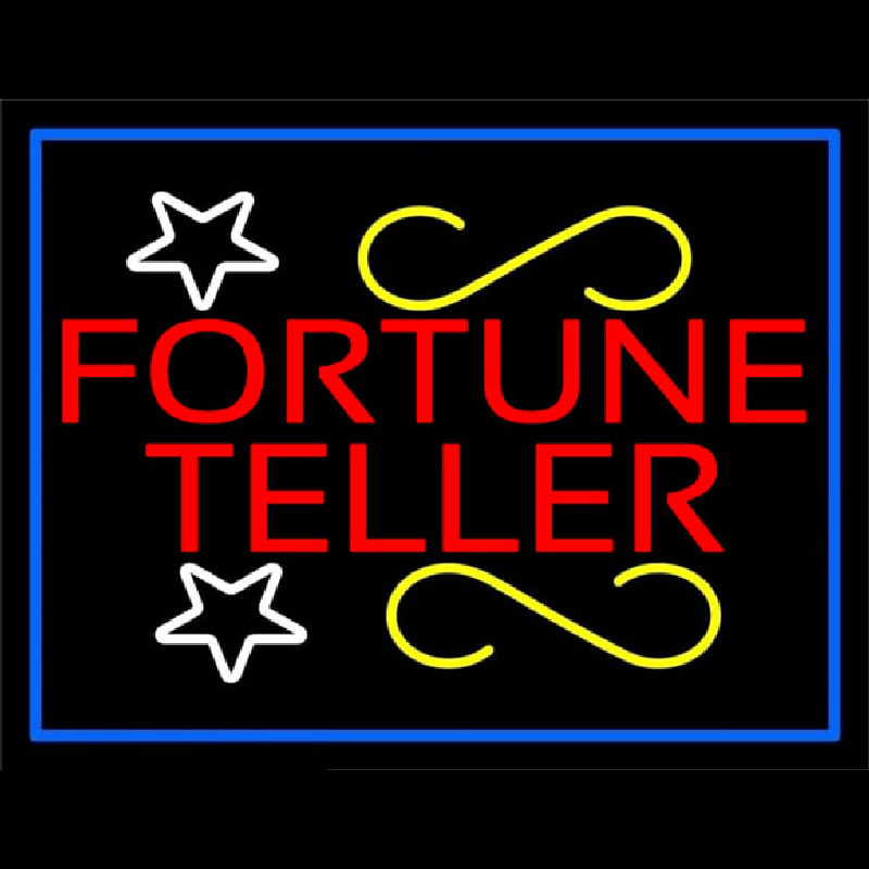 Red Fortune Teller With Blue Border Enseigne Néon