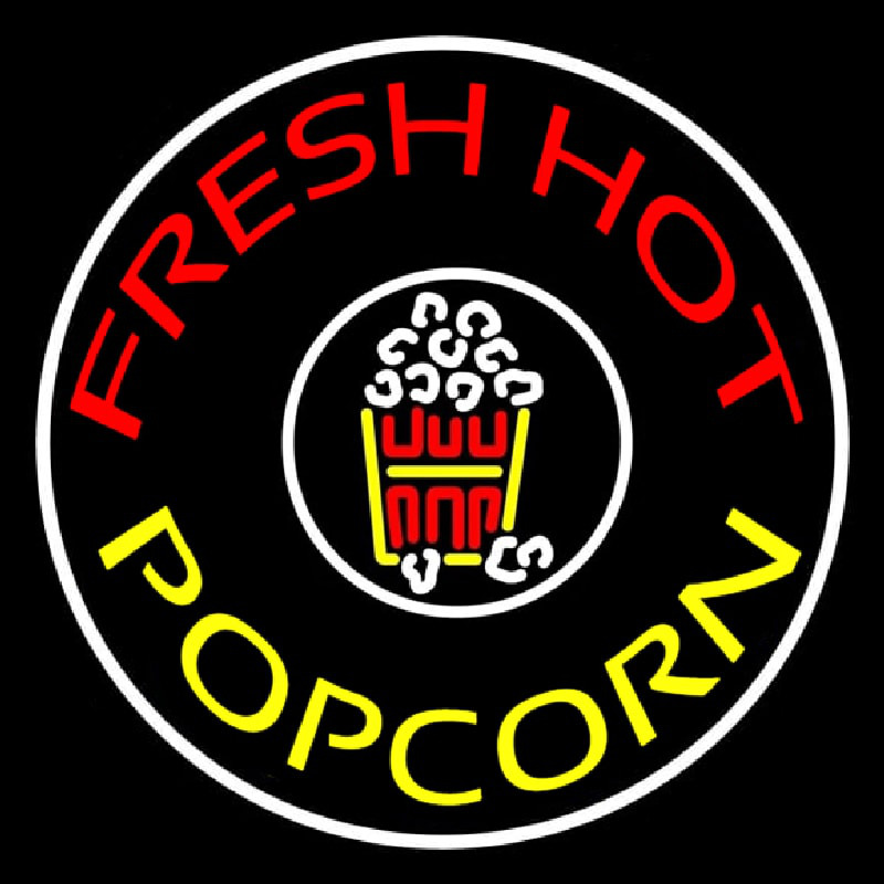 Red Fresh Hot Yellow Popcorn Enseigne Néon