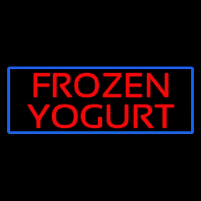 Red Frozen Yogurt With Blue Border Enseigne Néon