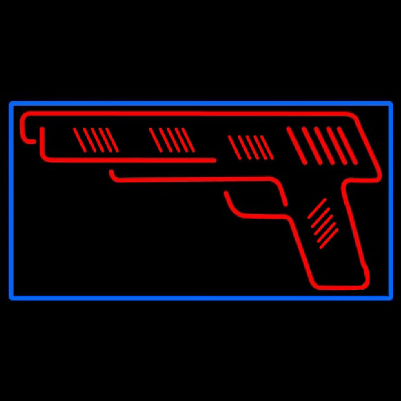 Red Gun Logo Enseigne Néon