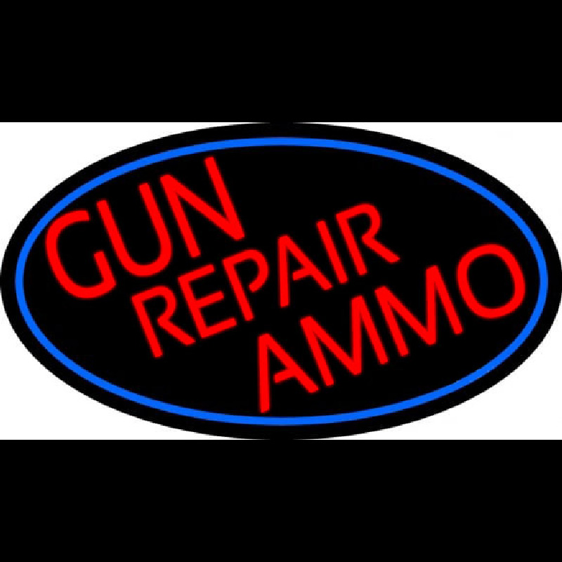 Red Gun Repair Ammo Enseigne Néon