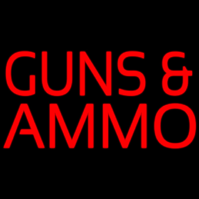 Red Guns And Ammo Block Enseigne Néon