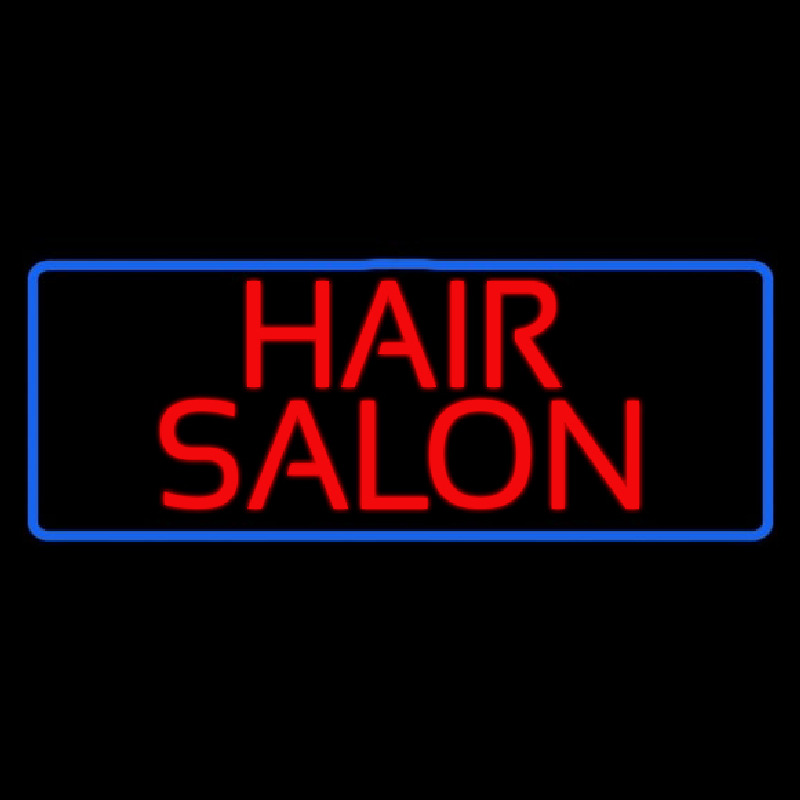 Red Hair Salon With Blue Border Enseigne Néon