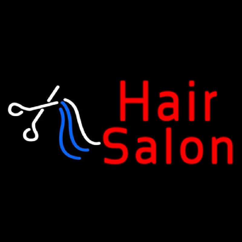 Red Hair Salon With Scissor Enseigne Néon
