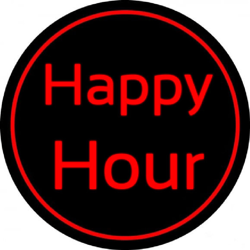 Red Happy Hour Enseigne Néon