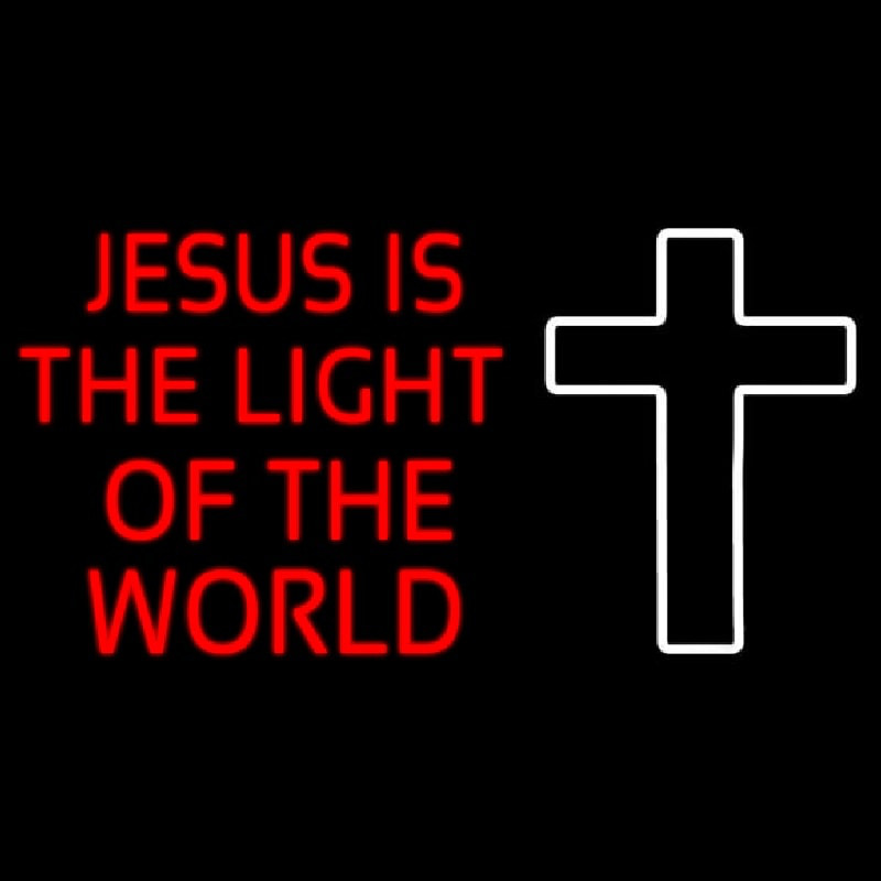 Red Jesus Is The Light Of The World Enseigne Néon