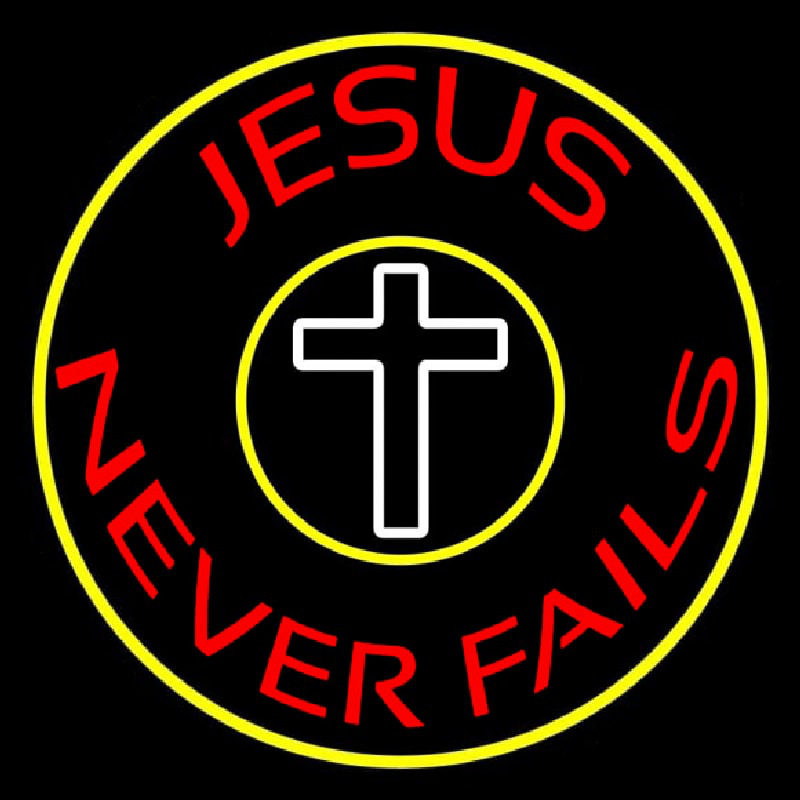 Red Jesus Never Fails With Border Enseigne Néon