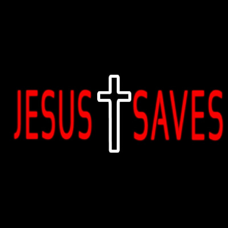 Red Jesus Saves Enseigne Néon