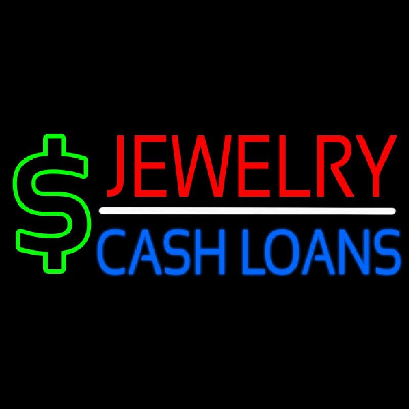 Red Jewelry Blue Cash Loans Enseigne Néon