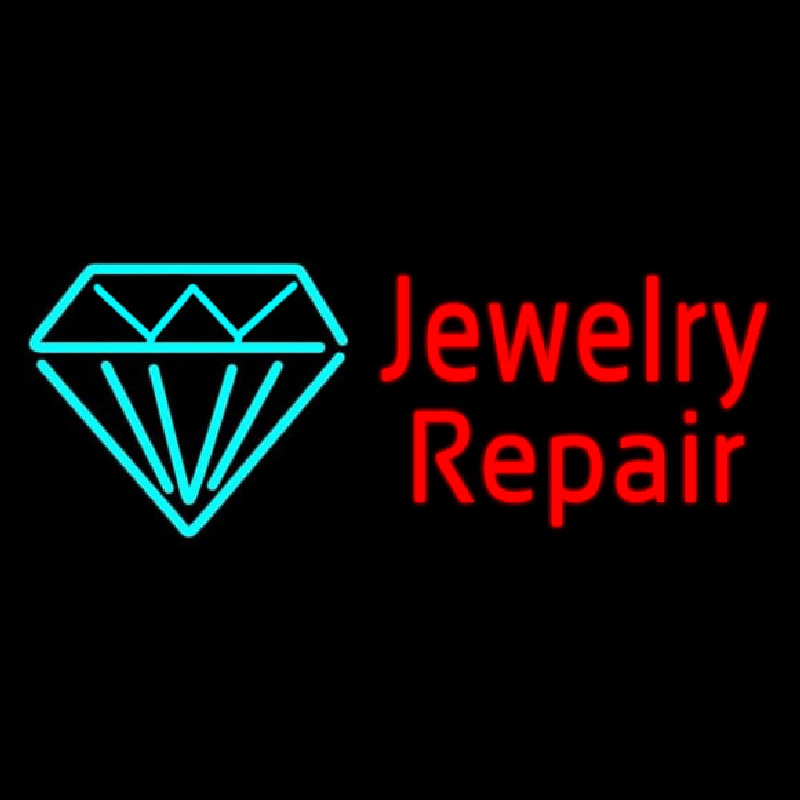 Red Jewelry Repair Cursive Enseigne Néon