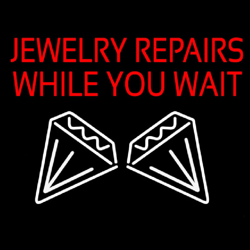 Red Jewelry Repairs While You Wait Logo Enseigne Néon