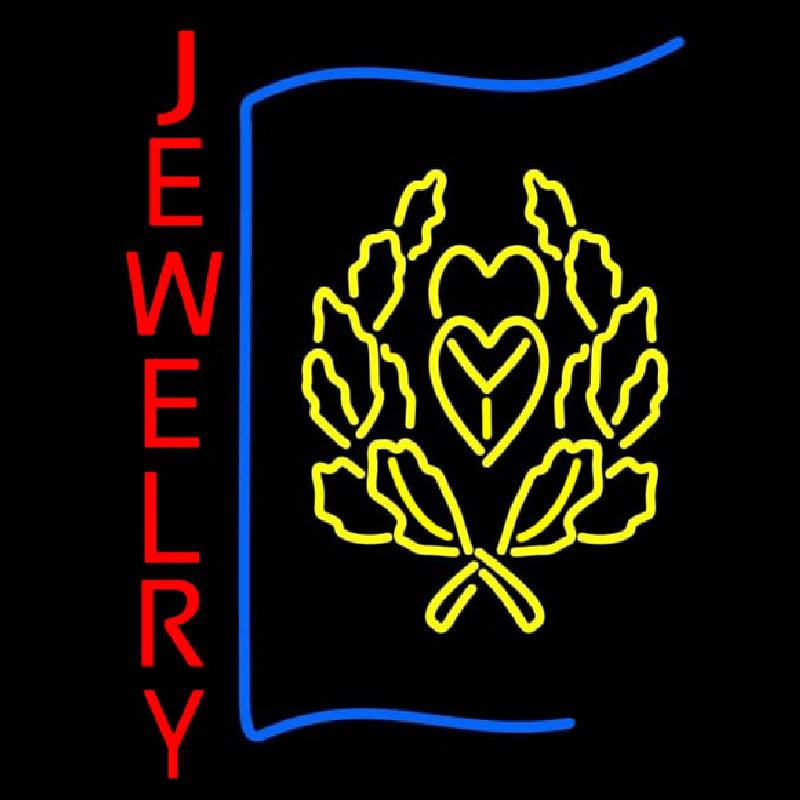 Red Jewlery Block Logo Enseigne Néon