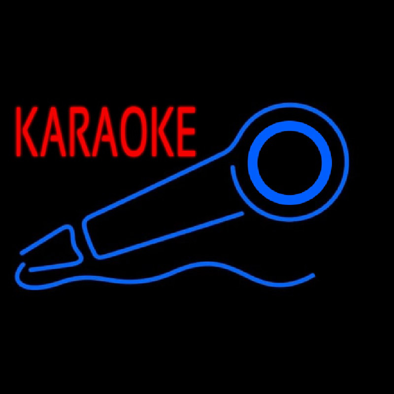 Red Karaoke With Mike Logo 2 Enseigne Néon