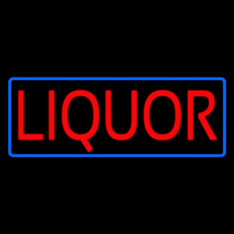 Red Liquor Blue Border Enseigne Néon