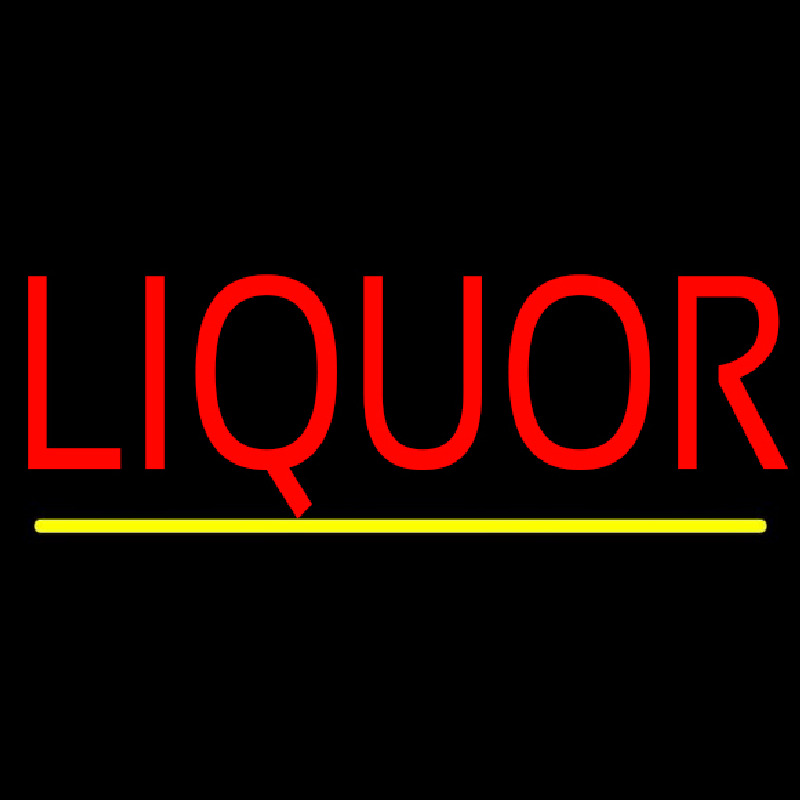 Red Liquor Yellow Line Enseigne Néon