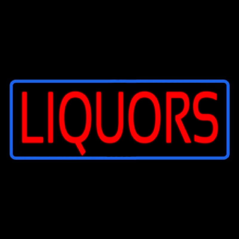 Red Liquors Blue Border Enseigne Néon