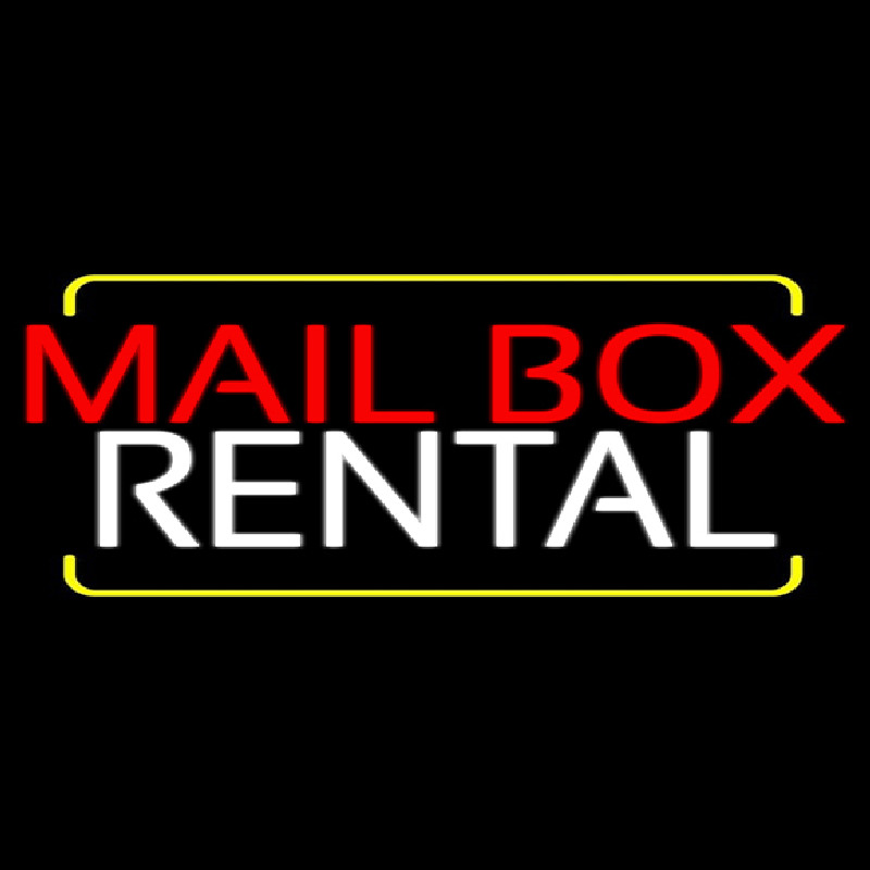 Red Mailbo  Blue Rental 1 Enseigne Néon