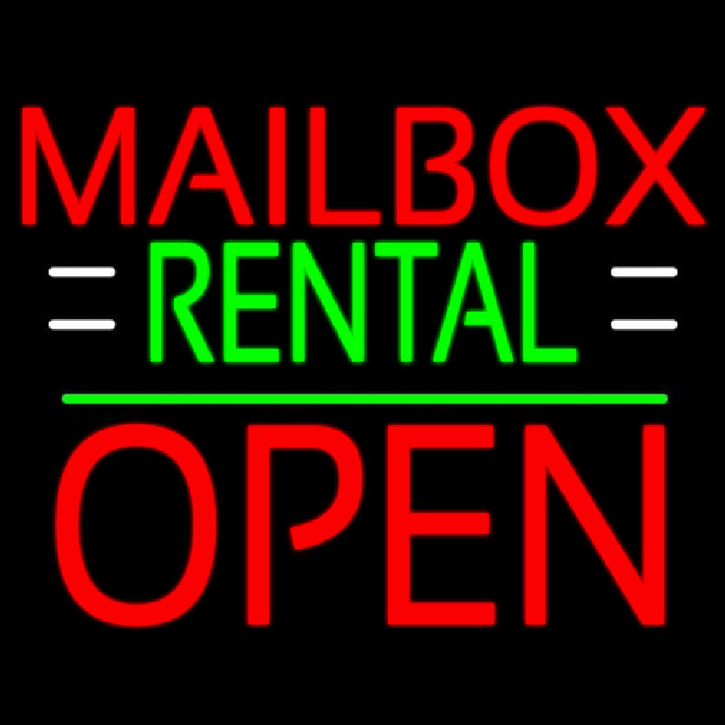 Red Mailbo  Rental With White Line Open 1 Enseigne Néon