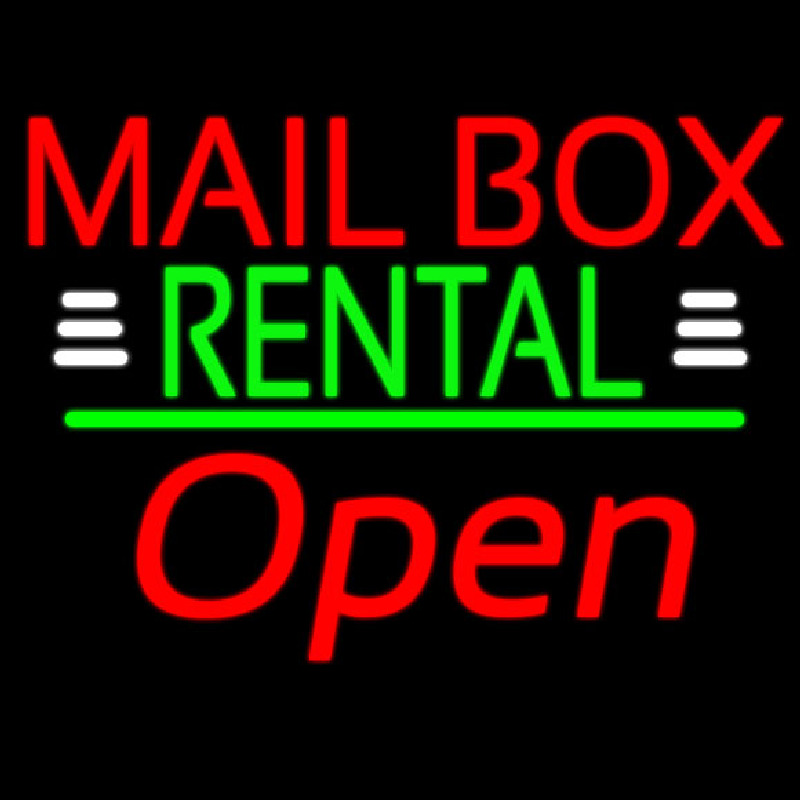 Red Mailbo  Rental With White Line Open 2 Enseigne Néon