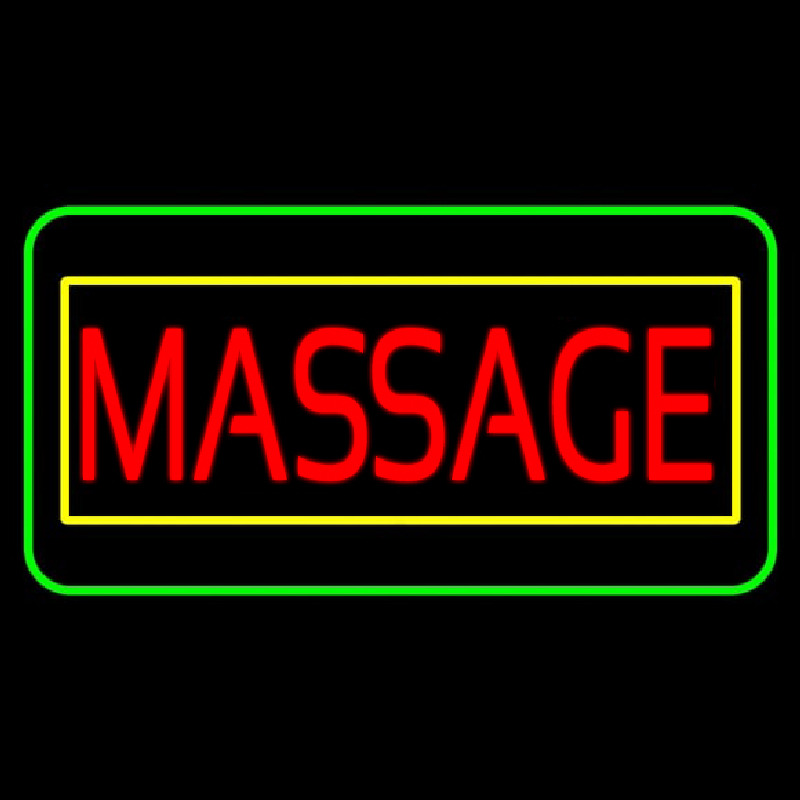 Red Massage Yellow Green Border Enseigne Néon