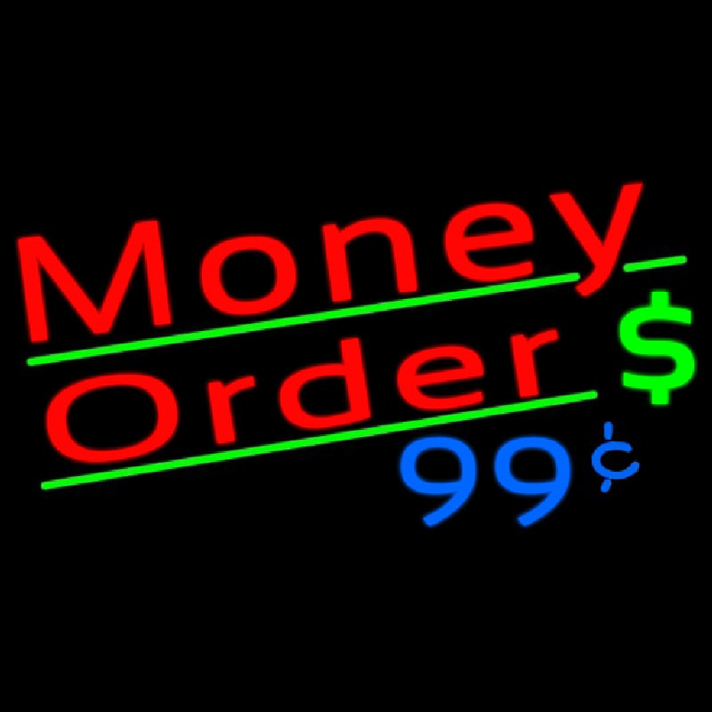 Red Money Order Dollar Logo Enseigne Néon