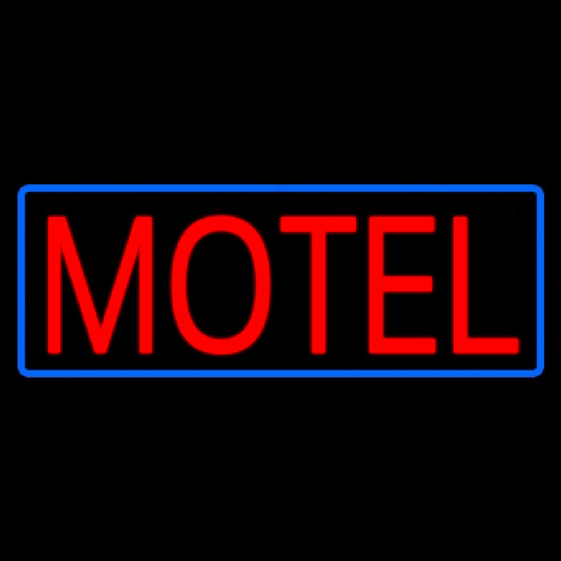 Red Motel With Blue Border Enseigne Néon