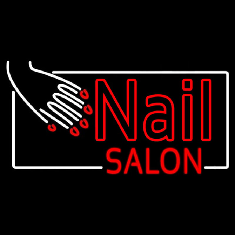 Red Nail Salon Enseigne Néon