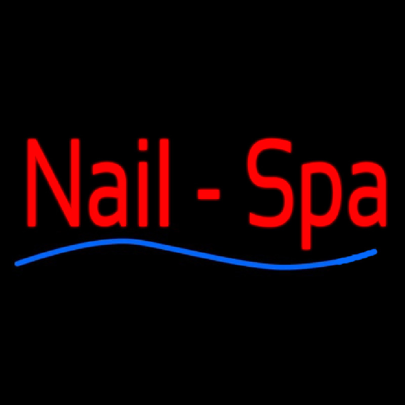 Red Nails Spa Blue Waves Enseigne Néon