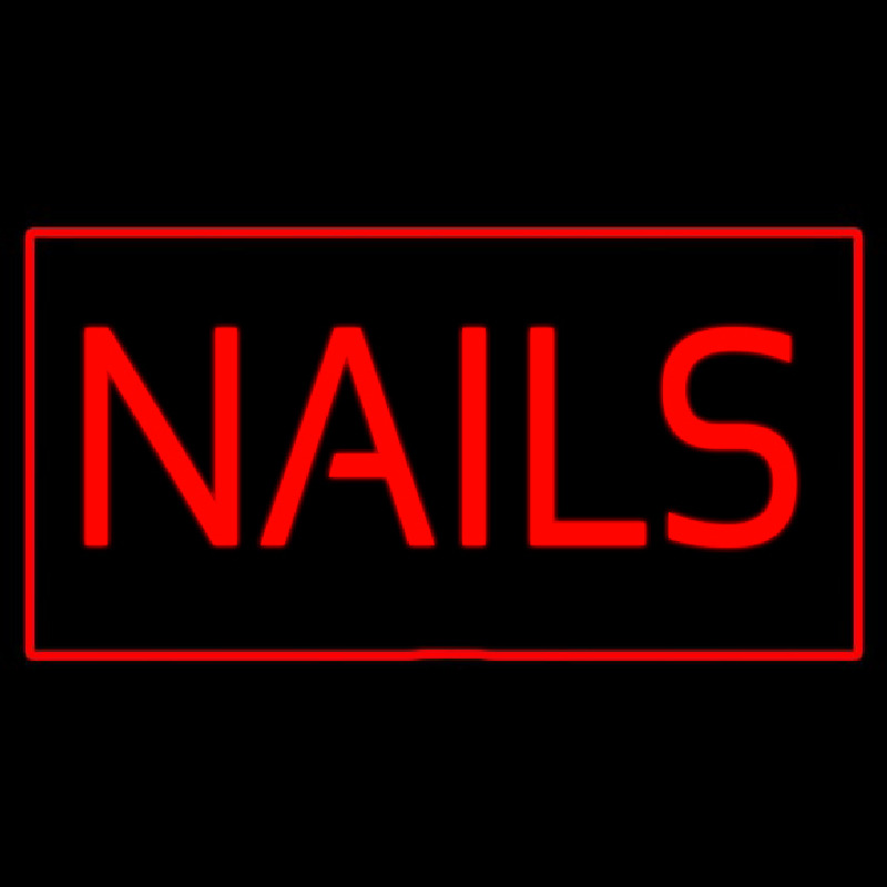 Red Nails With Red Border Enseigne Néon