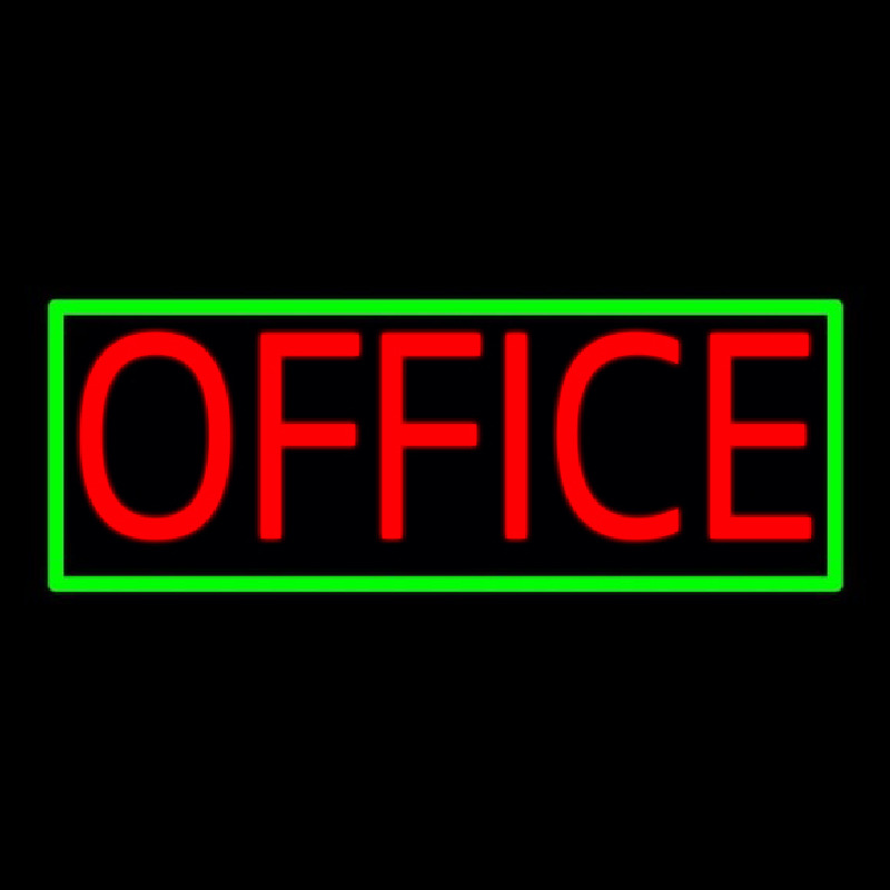Red Office With Green Border Enseigne Néon