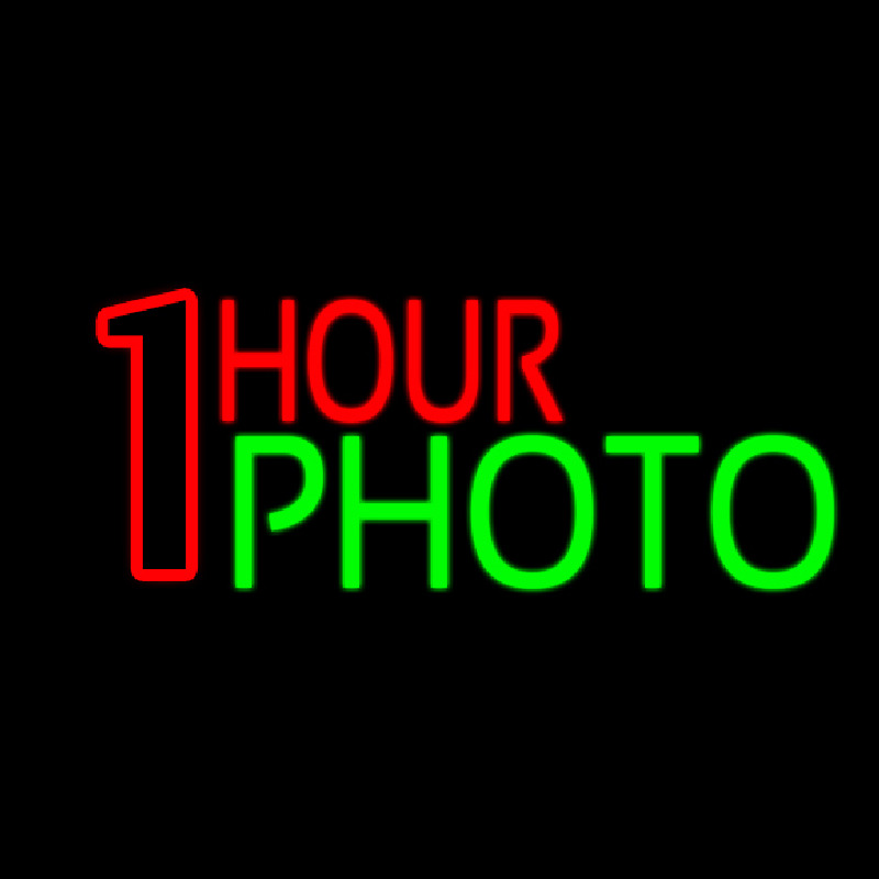 Red One Hour Photo Enseigne Néon