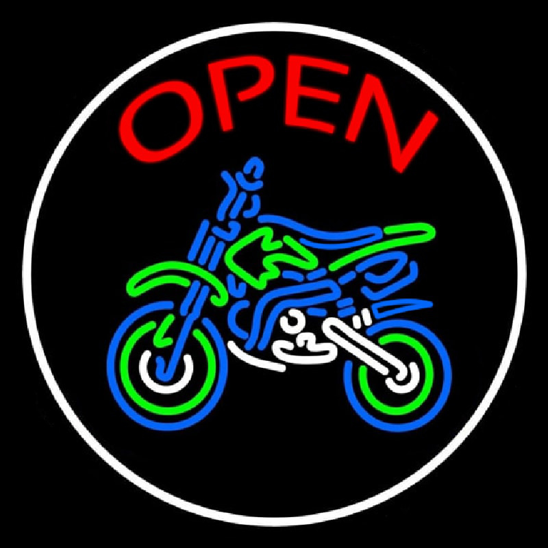 Red Open Bike Logo Enseigne Néon
