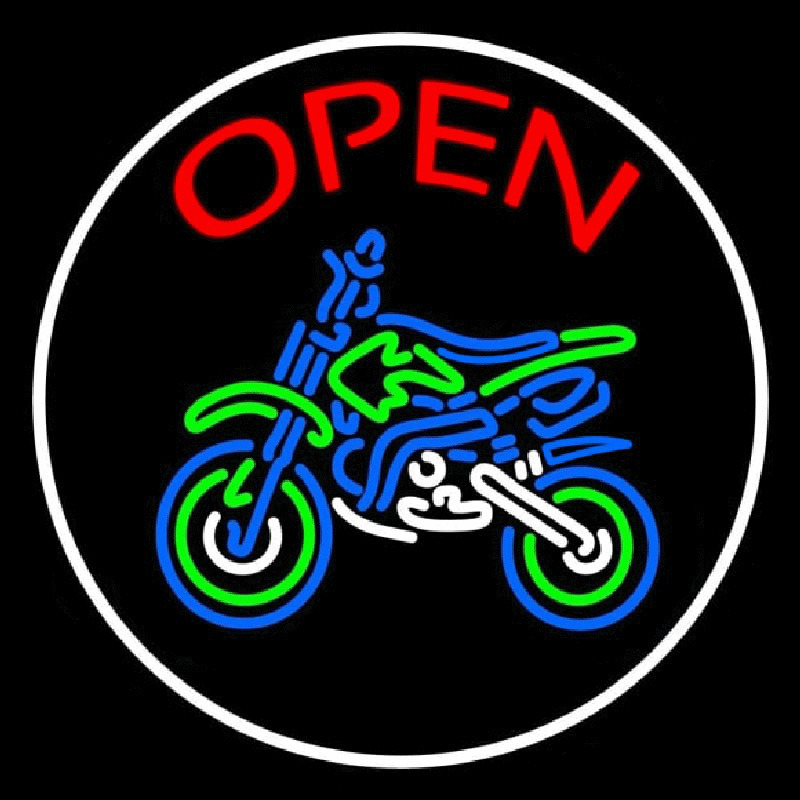 Red Open Bike Logo Enseigne Néon