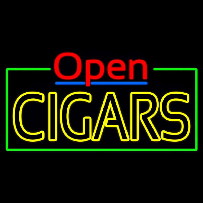 Red Open Double Stroke Cigars Enseigne Néon