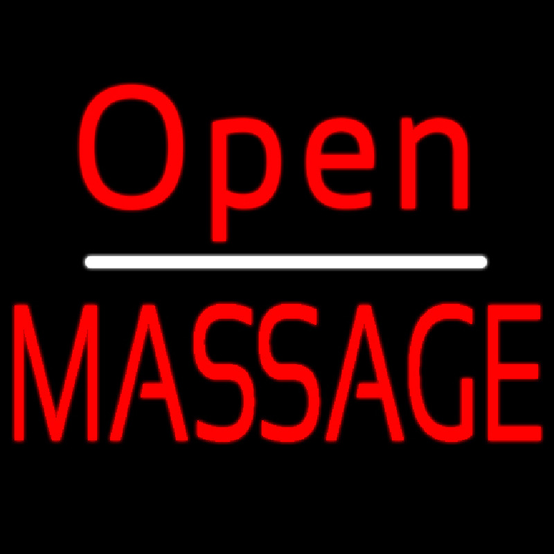 Red Open Massage Enseigne Néon