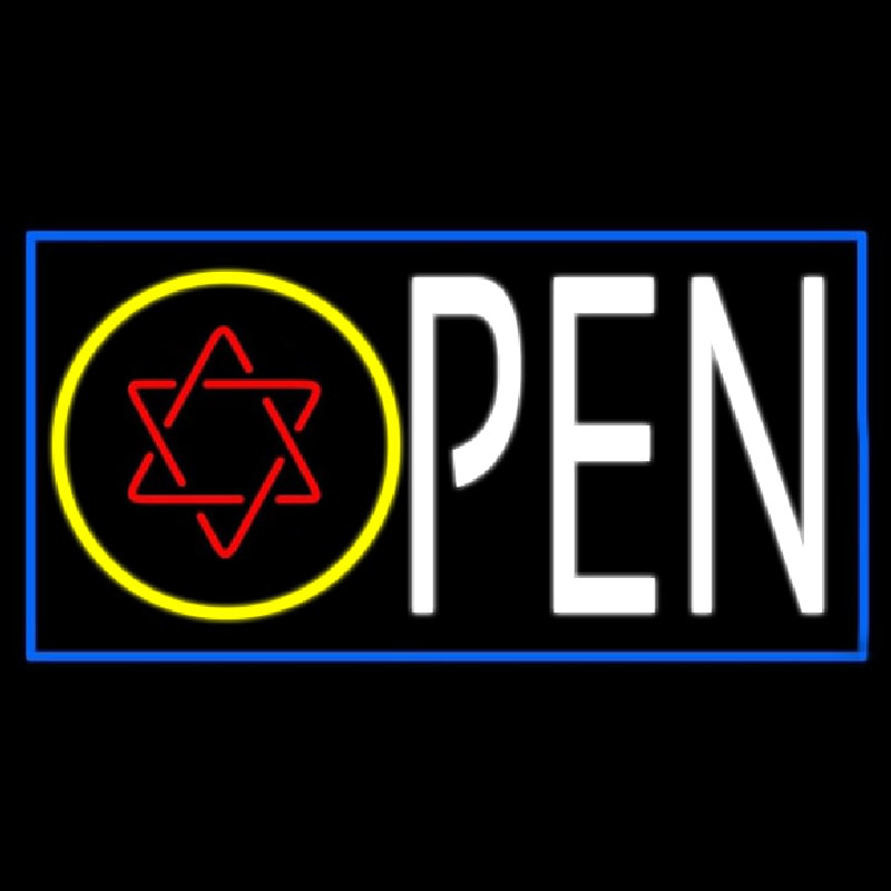 Red Open Psychic Blue Border Enseigne Néon