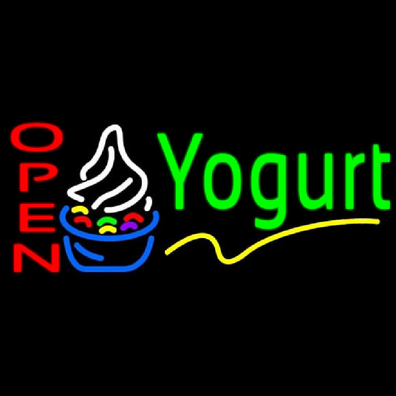 Red Open Yogurt Enseigne Néon