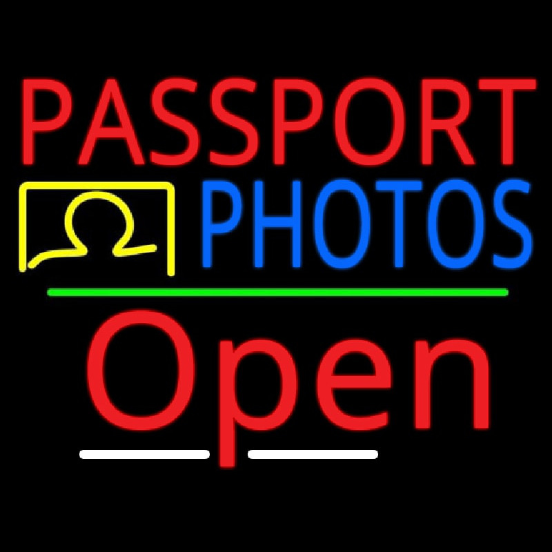 Red Passport Blue Photos With Open 3 Enseigne Néon
