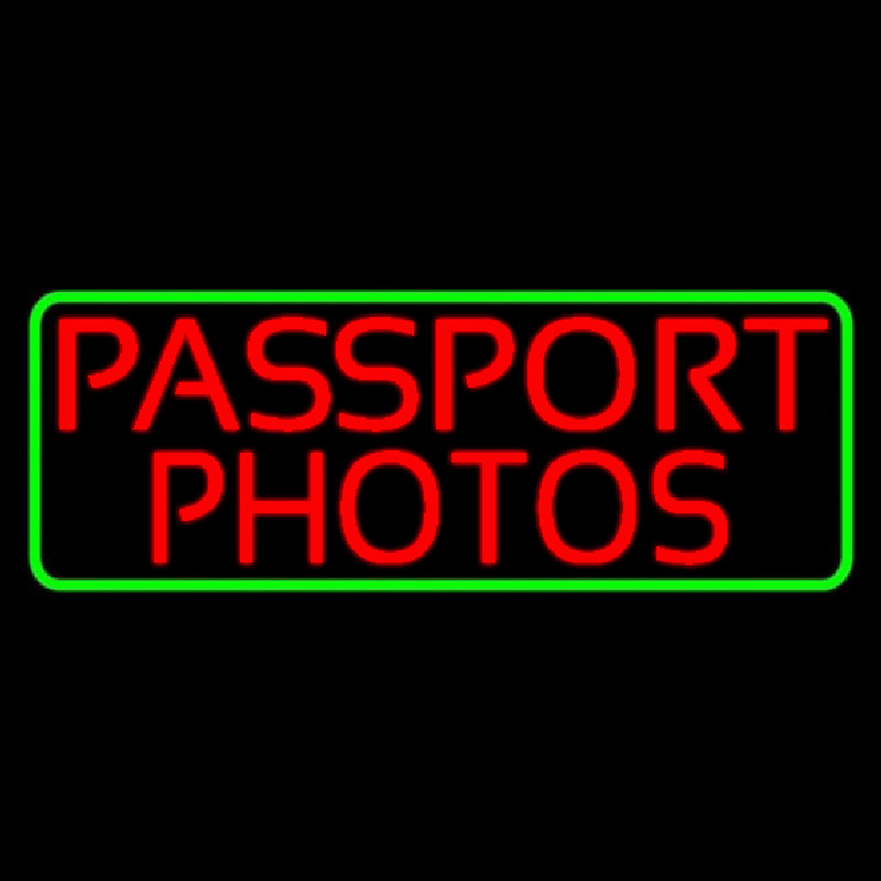 Red Passport Photos Border Enseigne Néon