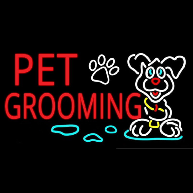 Red Pet Grooming Enseigne Néon