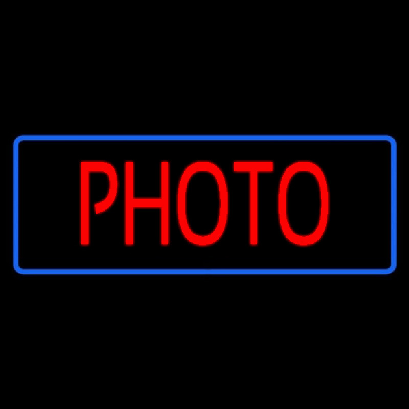 Red Photo Blue Border Enseigne Néon