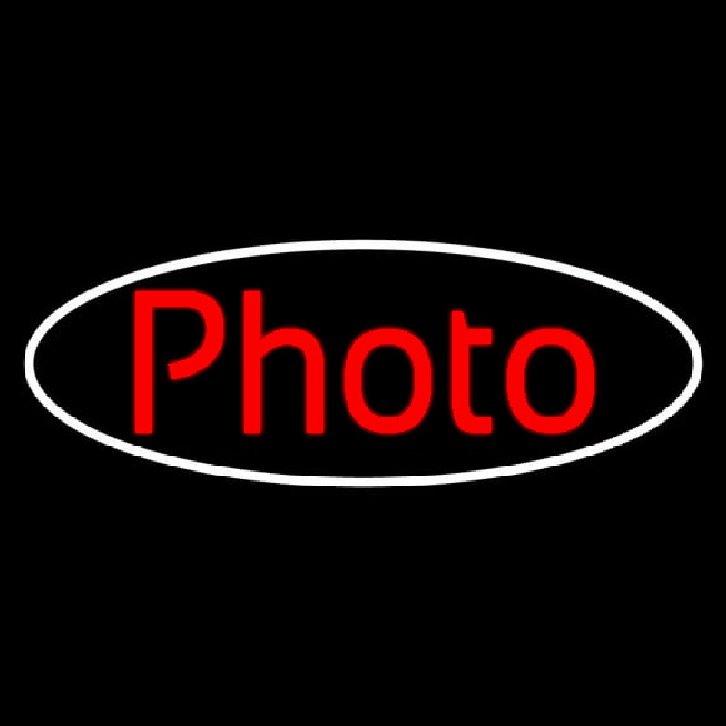 Red Photo With Oval Enseigne Néon