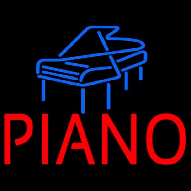Red Piano Blue Logo 1 Enseigne Néon