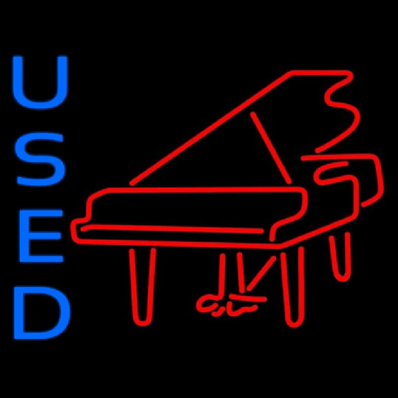 Red Piano Logo Blue Used 1 Enseigne Néon