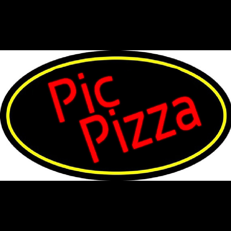 Red Pie Pizza Oval Enseigne Néon