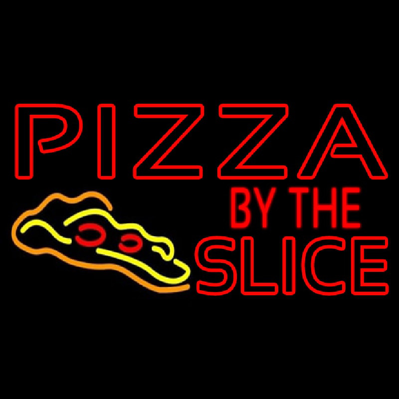 Red Pizza By The Slice Logo Enseigne Néon