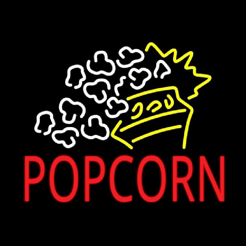 Red Popcorn With Logo Enseigne Néon